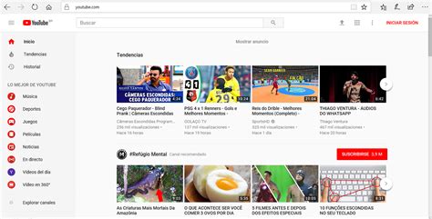 youtube oficial página.